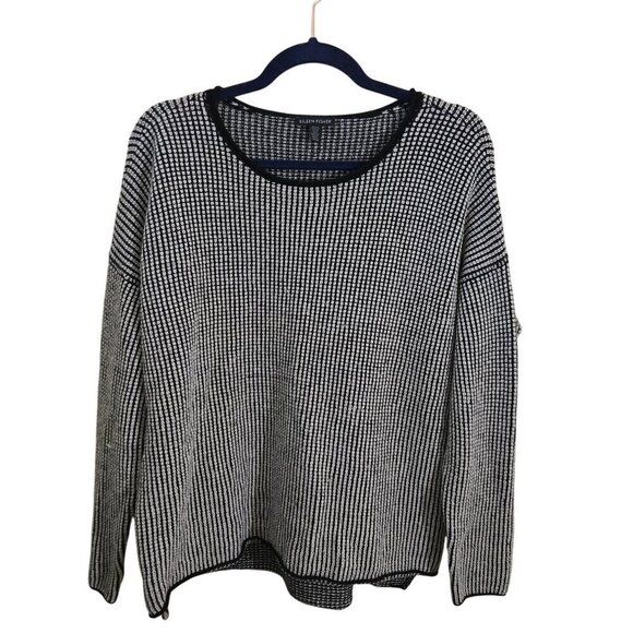 Eileen Fisher 100% Merino Wool Woven Textured Boxy Scoop Neck Sweater Size M - Picture 2 of 7